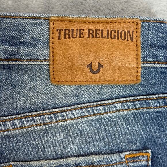 True Religion Halle Mid Rise Super Skinny Ankle Jeans Stretch Distressed Size 25 - Picture 8 of 11